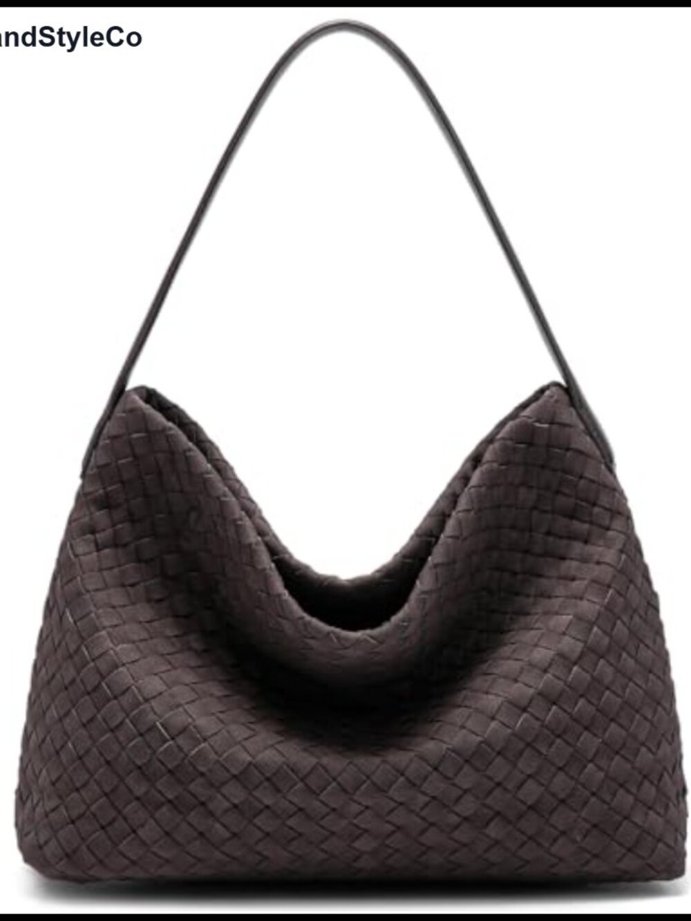 Woven Suede Tote Bag Vegan Leather Hobo Purse Crossbody